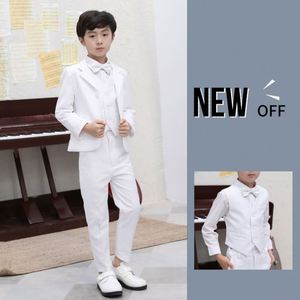 Ensemble de vêtements de cérémonie <span class=keywords><strong>blanc</strong></span> pour garçons : Blazer, gilet et <span class=keywords><strong>costume</strong></span> pour baptême, mariage, spectacle, bal de promo, photographie, adolescents et enfants - Product Image 4