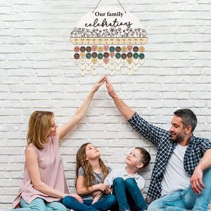 Calendrier des anniversaires pour nos célébrations familiales, <span class=keywords><strong>Plaque</strong></span> murale vintage en bois pour rappeler les anniversaires de la famille - Product Image 5