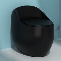 WC monobloc moderne en céramique colorée en forme d'œuf avec siphon en S pour salle de bain - En promotion