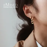 Boucles d'oreilles créoles élégantes eManco en acier inoxydable couleur or/argent pour femme, idéales pour le travail, le quotidien et les voyages – Sensation premium