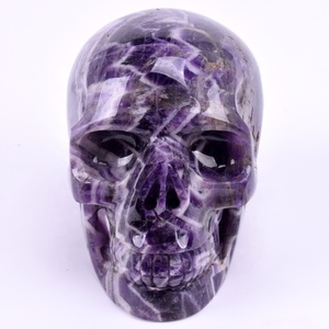 หัวกะโหลกคริสตัลอะเมทิสต์,ของตกแต่งบ้านงานฝีมือลึกลับ - Product Image 3