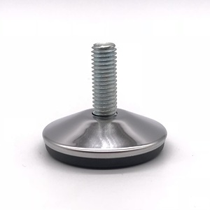 Stainless Steel <b>Adjustable</b> Furniture <b>Leg</b> 50mm Diameter M10x30mm For <b>Table</b> Computer Desk Airport Chair - Product Image 1