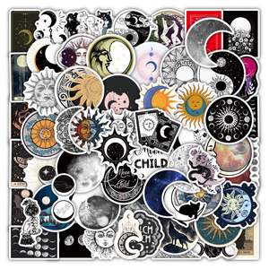 Pegatinas de grafiti de estilo gótico para pared, pegatinas de estilo Medieval, Luna y sol, para álbum de recortes de <span class=keywords><strong>coche</strong></span>, etiquetas impermeables, 60 uds. - Product Image 5