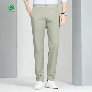 Calças de negócios masculinas personalizadas de alta qualidade calças de golfe calças de perna reta sem passar calças