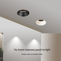 Spot LED encastré en ABS et aluminium, réglable, sans bordure, style maison, pour éclairage mural de salon et de galerie