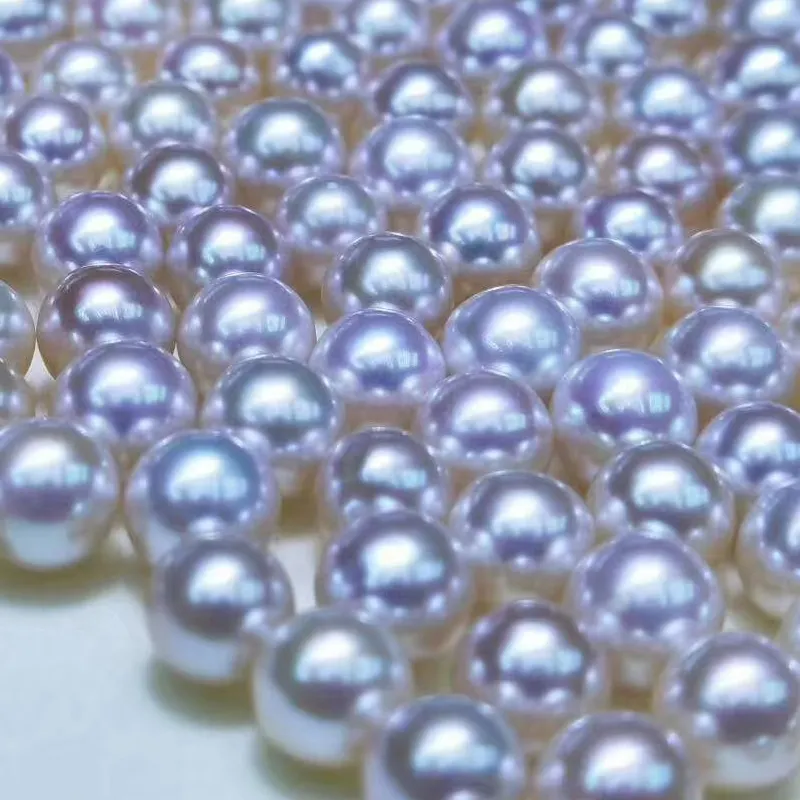 Perle di perle Akoya cinesi di grande qualità 4A 3A 2A rotonde bianche naturali sciolte d'acqua dolce a mezzo foro