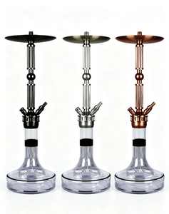 Modern Hookah Metal Stem <b>Acrylic</b> Base Triple Hose Lounge Water Pipe for Bar Cafe Home - Product Image 1