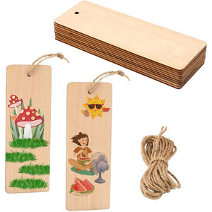 Marque-pages en bois vierges pour découpe laser DIY, idéaux pour la décoration de cadeaux et les étiquettes suspendues, personnalisables avec logo - Product Image 1