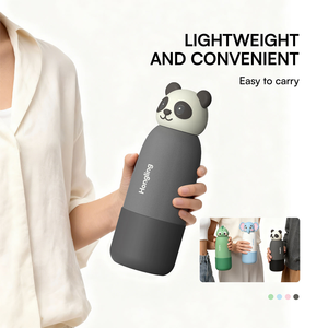 Bouteille d'eau chaude pour enfants Hong Ling 14oz 2026, avec couvercle en forme d'<span class=keywords><strong>animal</strong></span> mignon, à boire directement, écologique, dessin animé, 12-18 - Product Image 3