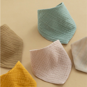 Solide bave mousseline arbre nouveau-né 100% coton bébé réutilisable doux Triangle bouton Anti <span class=keywords><strong>sale</strong></span> salive serviette bavoirs salive avec bouton - Product Image 2