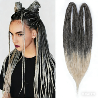 Capelli all'Uncinetto 24 Pollici, 10 Ciocche/Confezione, Doppia Trama a Macchina, Dreadlocks a Doppia Estremità per Rock&Roll, Reggae, Hiphop, Goddess Locs