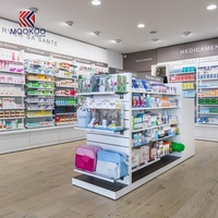 Comptoir d'exposition moderne pour pharmacie, mobilier de magasin médical pour la décoration intérieure, mobilier de design intérieur moderne pour pharmacie