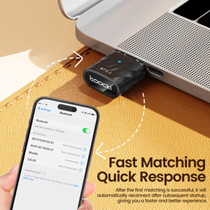 Toocki Bộ chuyển đổi 5.3 không dây Carplay độ trễ thấp Bộ chuyển đổi âm thanh chỉ báo thông minh cho cáp & tai nghe âm thanh AUX - Product Image 5