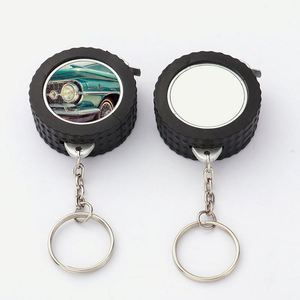 Custom logo Portable Mini <b>Small</b> <b>Slide</b> Tape Retractable Measuring Tape Keychain Tape Measure 1m for Promotional Gift - Product Image 1