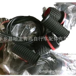 Bicycle <b>Throttle</b> 18 Speed Red Grip With <b>Cable</b> Housing Aluminum Material - Product Image 1