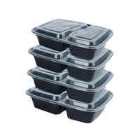 Boîte à bento jetable à 3 compartiments avec micro-ondes et congélateur Boîte à lunch en plastique sans couvercle pour boîte à lunch