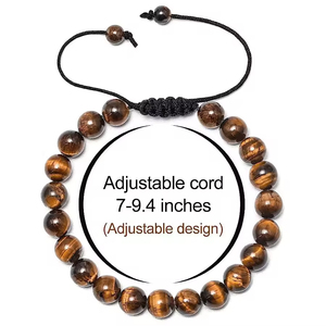 <span class=keywords><strong>Bracelet</strong></span> pour homme en <span class=keywords><strong>pierre</strong></span> naturelle de lave et œil de tigre de 8 mm, bijou tendance, anti-stress, cadeau pour la fête des pères, style mignon - Product Image 5