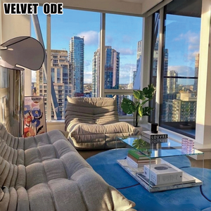 Canapé d'angle en forme de chenille Ligne Roset entièrement plissé, canapé de sol moderne, éco-responsable, villa, profil de designer haut de gamme, tendance, éponge - Product Image 6