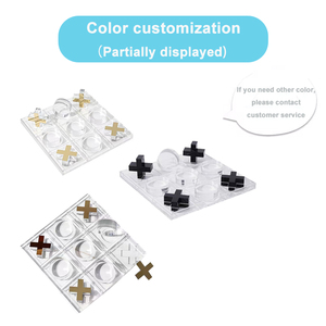Ensemble de jeu XO en acrylique avec logo personnalisé, présentoir transparent, pièces de jeu imprimées, fabriqué en Guangdong pour cadeaux et vente au détail - Product Image 3