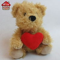 Porte-clés en peluche, Mini ours en peluche, look vintage avec cœur rouge, jouet, nouvelle collection