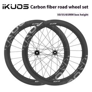 IKUOS marco alto 50/65MM fibra de carbono bicicleta de carretera juego de <span class=keywords><strong>ruedas</strong></span> eje pasante freno de disco 36T trinquete Cubo de hoja de carbono para <span class=keywords><strong>BMX</strong></span> - Product Image 3