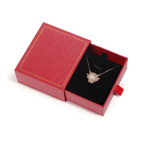 Tiroir en velours rouge, élégant, ruban noir, Logo personnalisé, cadeau à bijoux, coulissant, boîte d'emballage, coffret de bijoux, 20 pièces
