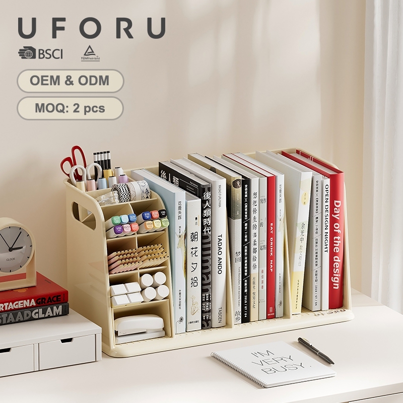 Wooden Desktop Bookshelf Book Storage Rack Student Bookcase DVD Shelf Multifunctional Tabletop Organizer for Home