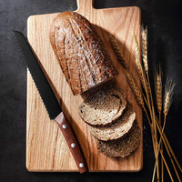 TOALLWIN Nouvelle Tendance Couteaux de Cuisine de Haute Qualité à Lame Noire Revêtue et 3 Rivets, Manche en Bois, avec Bloc en Bois