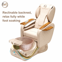 Fauteuil de pédicure électrique en cuir Mason 2026 avec lampe LED 7 couleurs et ensemble spa – Siège inclinable réglable de luxe pour salon de manucure et pédicure, marque Mason
