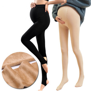 <span class=keywords><strong>Medias</strong></span> abdominales de talle alto de talla grande, mallas de maternidad, pantimedias de terciopelo <span class=keywords><strong>para</strong></span> mujer embarazada - Product Image 4