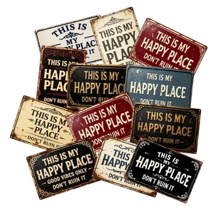 ป้ายโลหะวินเทจ THIS IS MY HAPPY PLACE DON'T RUIN IT ของตกแต่งผนังสไตล์เรโทร สำหรับตกแต่งโรงรถ ห้องชาย ห้องครัว บาร์ หรือ<span class=keywords><strong>บ้าน</strong></span> - Product Image 1