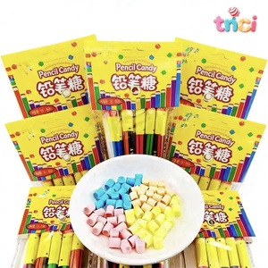Bonbons <span class=keywords><strong>en</strong></span> forme de crayon, collation rétro amusante avec des cubes de <span class=keywords><strong>sucre</strong></span> colorés, <span class=keywords><strong>emballés</strong></span> individuellement, bonbons nostalgiques pour les fêtes d'enfants - Product Image 2