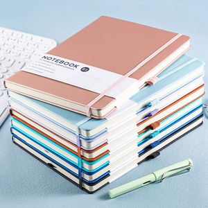 Customizable Hardcover A5 PU Leather Notebook Business Free Sample in Stock Binding Elastic Strap Notebook for Student - Product Image 3