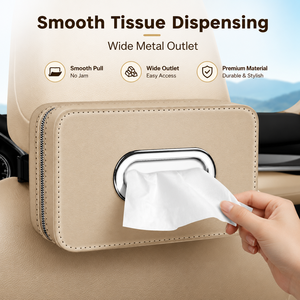 Boîte à mouchoirs en cuir PU pour voiture, organiseur d'appuie-tête, porte-mouchoirs réglable, rangement pour siège arrière - Product Image 3