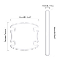 Autocollant universel de protection de porte de voiture en PVC transparent anti-collision, 8 pièces