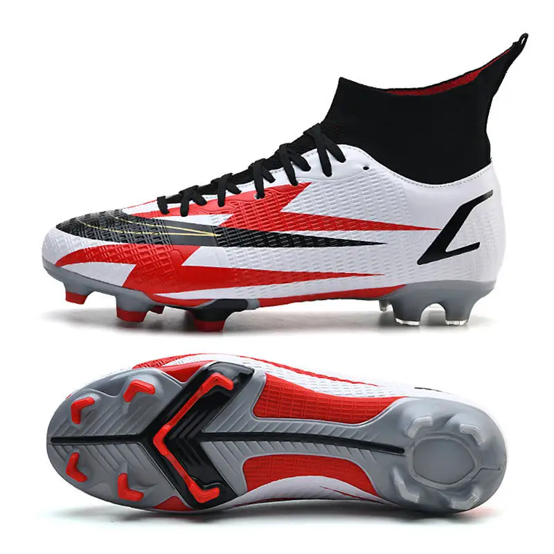 New Lace-up Professional Soccer Shoes Football Boots Sneakers Comfortable Light Cleats Men Outdoor High Soccer Shoes