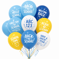 Ballons en latex imprimés pour la rentrée scolaire, bleus et jaunes, ballons de bienvenue pour la première journée scolaire, décoration pour la salle de classe et les fêtes scolaires