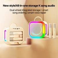 Kinglucky K89 Bass, haut-parleur karaoké portable avec éclairage RBG, ensemble comprenant des microphones, haut-parleur Bluetooth portable, Altavoces