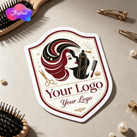 Autocollant personnalisé découpé sur mesure avec logo de votre marque, en vinyle imperméable brillant ou mat, étiquette d'emballage, autocollant personnalisé pour salon de coiffure