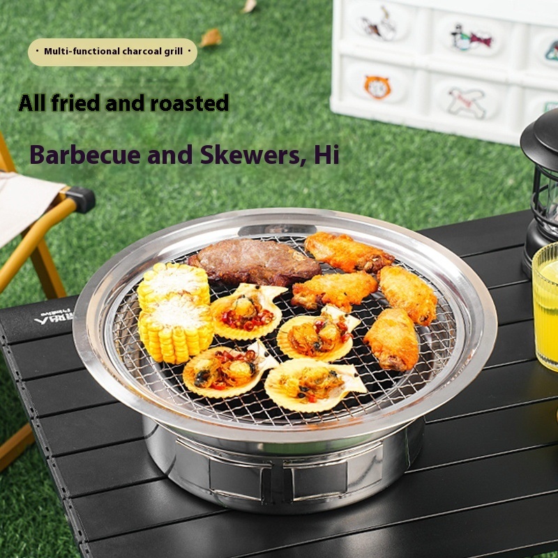 Barbecue Coréen (grill) à Charbon Pour Intérieur Et Extérieur - Acier Inoxydable Antiadhésif - Neuf Sous Boîte