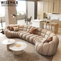 WISEMAX FURNITURE Canapé modulaire en tissu doux de style moderne en forme de L pour salon, canapé inclinable en forme de U, canapé sectionnel