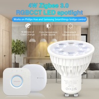 Alta calidad AC110V 240V 2700K 6500K 4W ZigBee RGB CCT LED inteligente GU10 lámpara