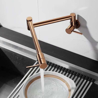 Robinet mural de cuisine repliable, pour remplissage de Pot en or Rose