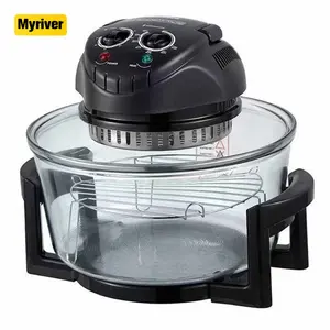 Myriver Kompor Digital Elektrik Portabel, Harga Dapat Disesuaikan Gelombang Rasa Udara 12L 1300W, Konveksi Turbo Panas, Oven Halogen