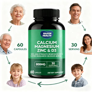 Integratore Alimentare OEM/ODM di Calcio, Magnesio e Zinco <span class=keywords><strong>in</strong></span> Capsule, Vitamine e Minerali per Adulti, Migliora l'Immunità, 60 Capsule, Riduce lo Stress - Product Image 4