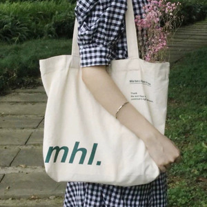 Eco-Friendly Custom Printed Logo 12oz Organic Recyclable <b>Canvas</b> Tote <b>Bag</b> for Women's Shoulder Grocery Wholesale Packaging - Product Image 1