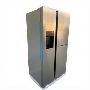 Réfrigérateur à double porte française en acier inoxydable 606L, 220V 50/60Hz, avec machine à glaçons, capacité 606L, refroidissement par air, mini-bar portable - Product Image 1
