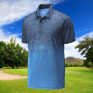 Polo de golf personnalisé pour homme, tissu Heather Performance, monogramme brodé, anti-transpiration - Product Image 3