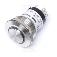 MiTEC Premium Acier Inoxydable LED Métal Bouton Poussoir 19mm 25mm on OFF SPDT DPDT Avec IP66 Plat Convexe Bouton