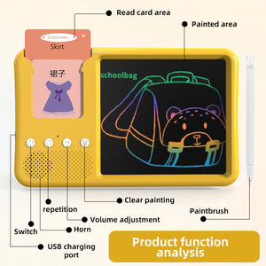 Nouvelle tablette d'écriture LCD colorée, bloc-notes, cartes flash parlantes, jouets éducatifs, tablette de dessin numérique magique pour enfants - Product Image 6